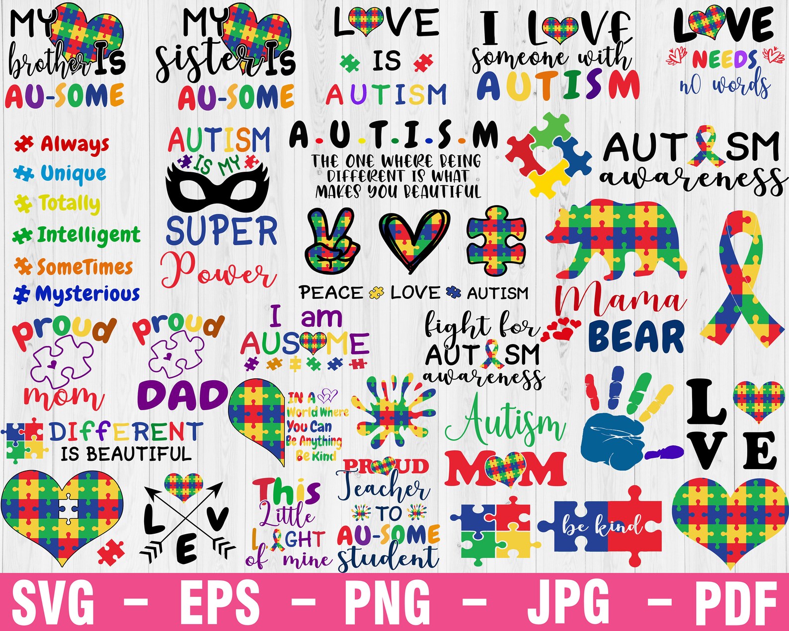 Download Autism SVG Bundle Autism Svg Autism Awareness Svg Autism | Etsy