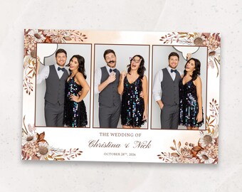Autumn Wedding Photo Booth Template | Fall Photobooth Overlay | 4x6 Mirror | Brown Fall Wedding Overlay | Wedding Photobooth template