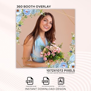 360 Overlay, Wedding 360 Booth Overlay , Flowers 360 Photo Template, 360 Spinner Overlay, Sweet 16 Overlay