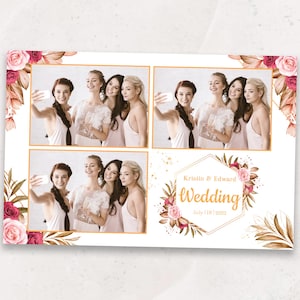 Wedding Photobooth Template | Elegant Photo Booth Overlay | Boho Wedding Photo Booth Template | Floral 4x6 Template | Summer Wedding Overlay