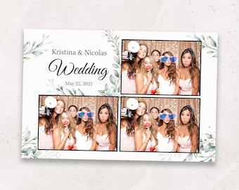 Photobooth Template | Wedding Photo Booth Template | 4x6 Photobooth Overlay | Greenery Wedding | Classic and Modern
