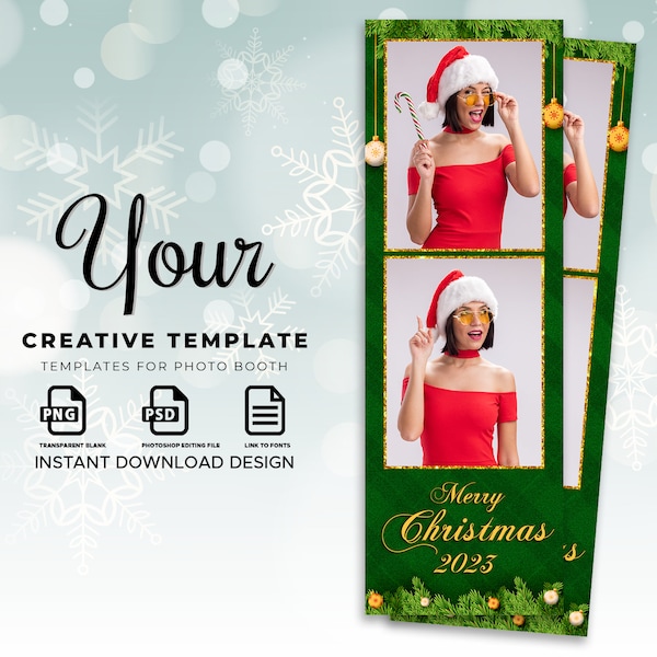 Salsa Photo booth Template, Christmas Photo Booth Template, Salsa Photobooth Templates, 2x6 Christmas Overlay, Digital Template, Salsa App