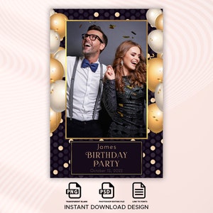 Photobooth Template, Geburtstags Photobooth Template, Party Geburtstag Photobooth Template, Birthday Photobooth Templates, 10x16 cm