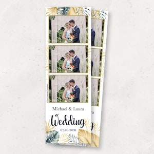 Wedding Photobooth Template | Tropical Wedding Photo Booth Template | 2x6 Strip Photo Booth Overlay | Summer Beach Wedding