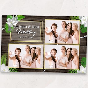 Plantilla para fotomatón de boda / Plantilla rústica para fotomatón de boda tropical / 4x6 / Celebraciones tropicales / Bodas en la playa