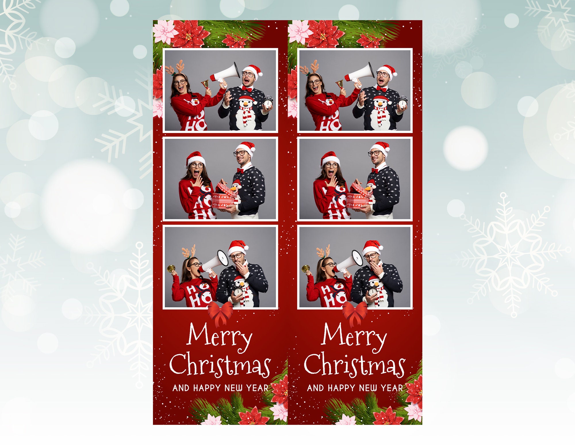 Christmas Photo Booth Template, Photobooth Templates, Holiday Photo