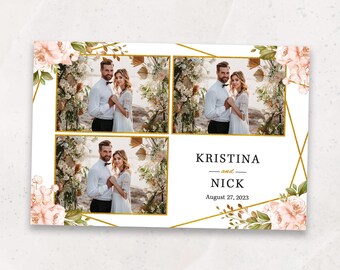 Floral Wedding Photo Booth Template | Photo Booth Template | 4x6 Photo Booth Overlay | PNG, PSD Instant Download