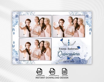 Photo Booth Template Quinceanera, Quinceanera Photo Booth Template, Photo Booth Template 4x6, Photo Booth Template, Quinceañera, photobooth