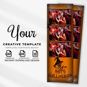 Photobooth Template Halloween, Hapy Halloween Photo Booth Template, 2x6 Photobooth Template, Party Halloween