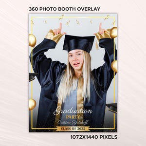 Touchpix 360-överlägg för examensfotoautomat, mall för 360-fotoautomat för klass, 360-bås, fotoautomatsmall, överlägg, 1072x1440px 360-överlägg