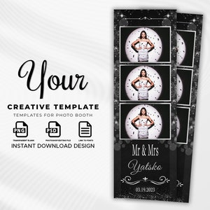 Photo booth Template, Wedding Photo Booth Template, Photo Booth Template Wedding, 2x6 strip, Wedding photobooth templates, Elegant template