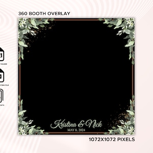 360 Overlay, Wedding 360 Booth Overlay , Flowers 360 Photo Template, 360 Spinner Overlay, Sweet 16 Overlay, 360 Video Overlay