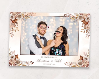 Autumn Wedding Photo Booth Template | Fall Photobooth Overlay | 4x6 | Brown Fall Wedding Overlay | Wedding Photobooth template