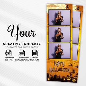 Photobooth Template Halloween, Hapy Halloween Photo Booth Template, 2x6 Photobooth Template, Party Halloween, photobooth template