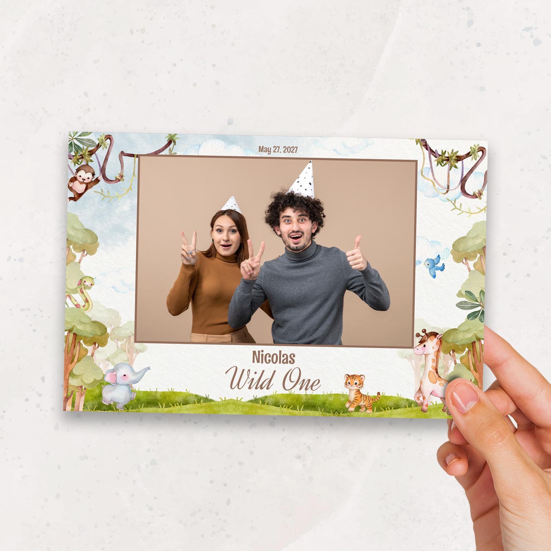 Photo Booth Topper Wild One Birthday Photo Booth Template | 4x6 Photobooth Overlay | Baby ...