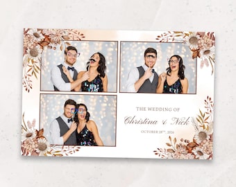 Autumn Wedding Photo Booth Template | Fall Photobooth Overlay | 4x6 | Brown Fall Wedding Overlay | Wedding Photobooth template