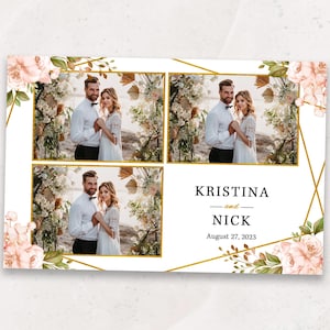 Floral Wedding Photo Booth Template | Photo Booth Template | 4x6 Photo Booth Overlay | PNG, PSD Instant Download