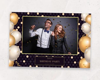 Photo Booth Template, Birthday Photo Booth Template, Party Birthday Photo Booth Template, Birthday photobooth templates, 4x6 Overlay