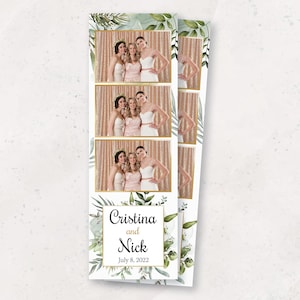 Modèle de photomaton de mariage élégant et verdoyant | Bande de 2 x 6 po. | Téléchargement instantané PSD | Thème botanique, rustique, minimaliste