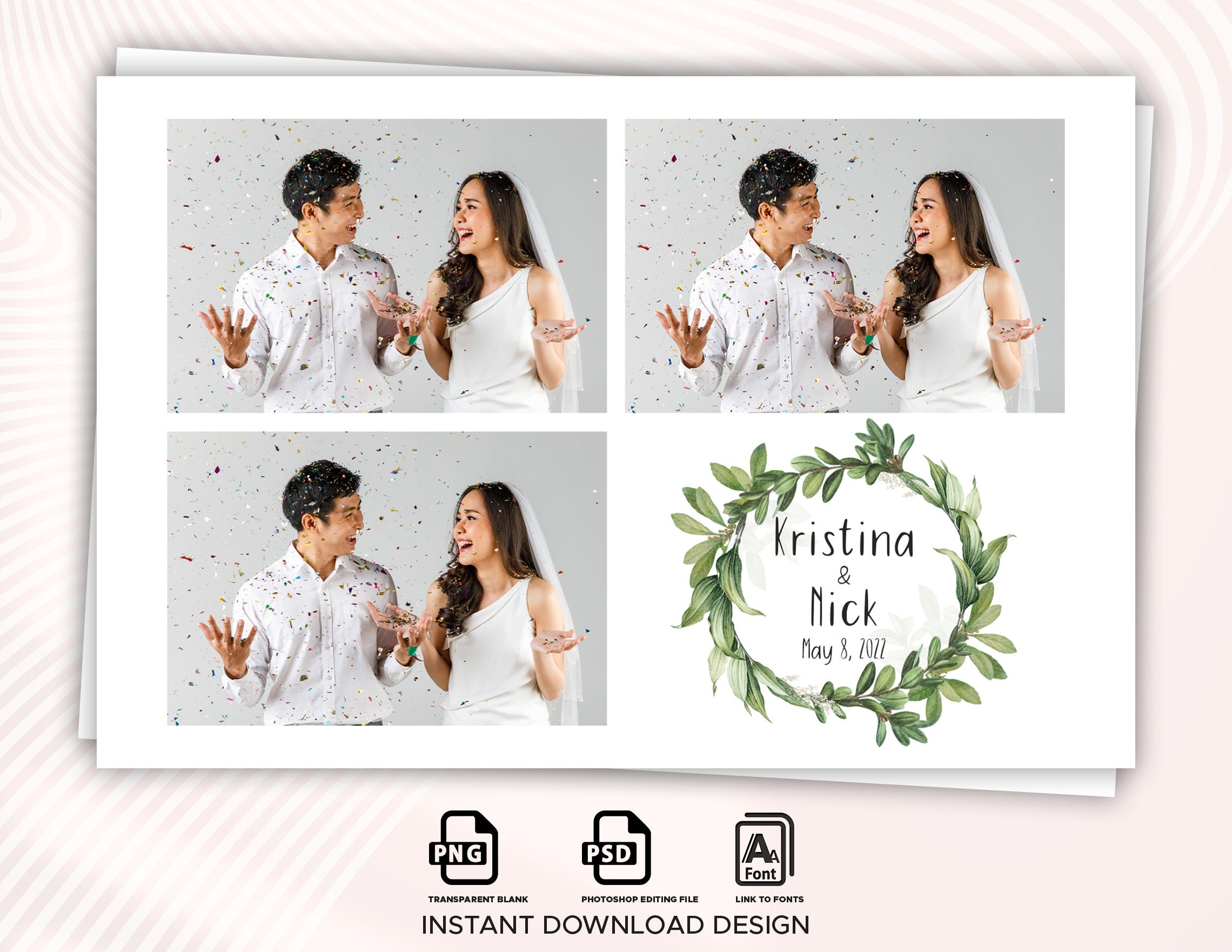 Wedding Photo Booth Template Minimalist Photo Booth Template Etsy