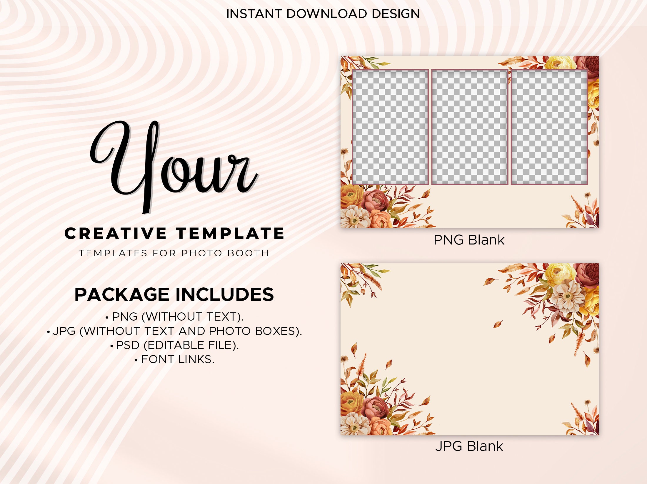 Autumn Photo Booth Template, Autumn Wedding Photo Booth Template, Photo ...