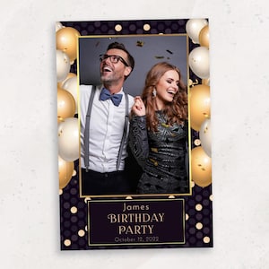 Elegant birthday party photo booth design