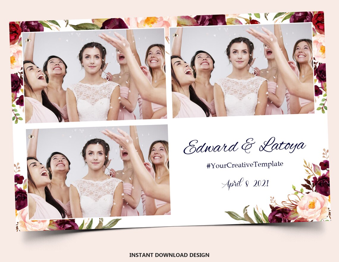 Wedding Photo Booth Template Elegant Photo Booth Template Etsy