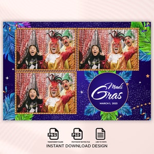 Mardi Gras Photo Booth Template, Carnival Photo Booth Template, Party Photo Booth Template, photobooth template, photo booth overlay, 4x6