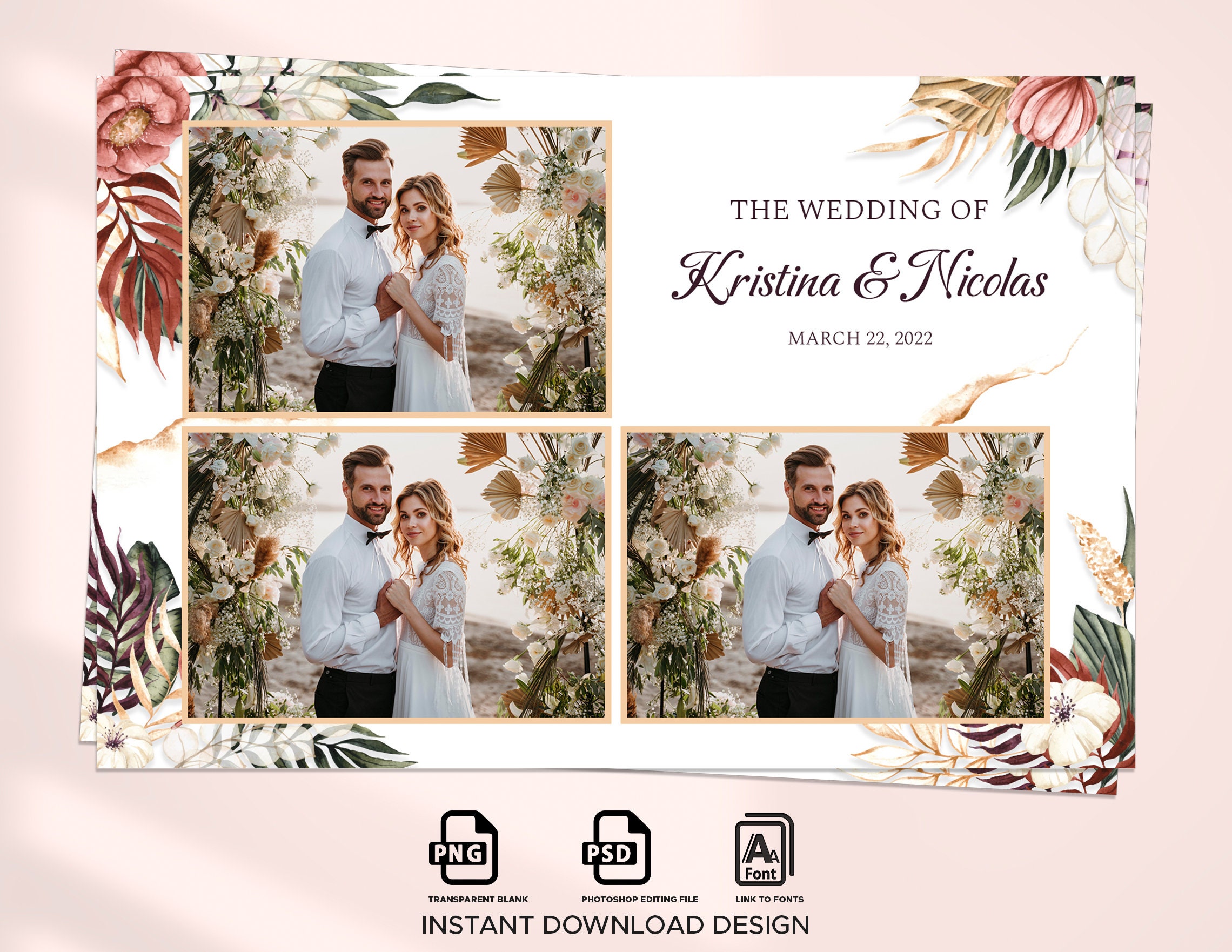 Wedding Photo Booth Template Boho Photo Booth Template Photo Etsy Wedding Photo Booth Template Boho Photo Booth Template Photo Etsy