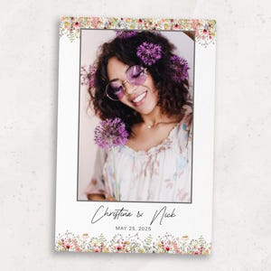 Wedding Photo booth Template | Wildflower PhotoBooth Template | Photo Booth Overlay | 4x6 Portrait | Bridal Showers