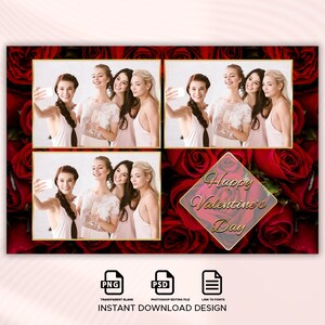 Modèle de photomaton pour la Saint-Valentin, modèle de photomaton pour la Saint-Valentin, modèle de photomaton rose 4 x 6, carte postale
