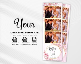 Wedding Photo booth Template, Blossom Photo Booth Template, Photo Booth Template Wedding, 2x6 strip, Spring Flowers photobooth templates