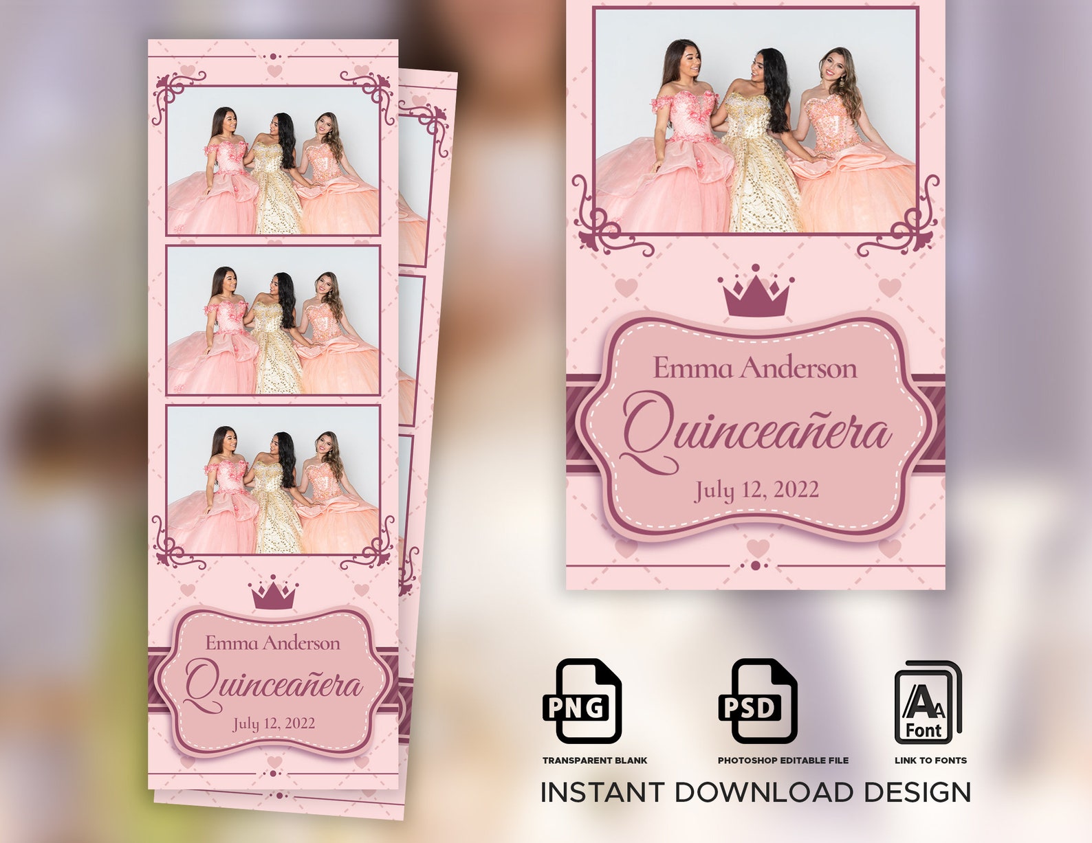 photo-booth-template-quinceanera-quinceanera-photo-booth-etsy