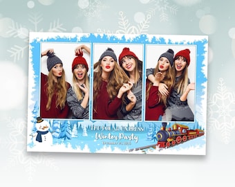 Photo Booth Template | Polar Express PhotoBooth Template | Whimsical Winter | 4x6 | Christmas Train | Holiday | PNG, PSD Instant Download