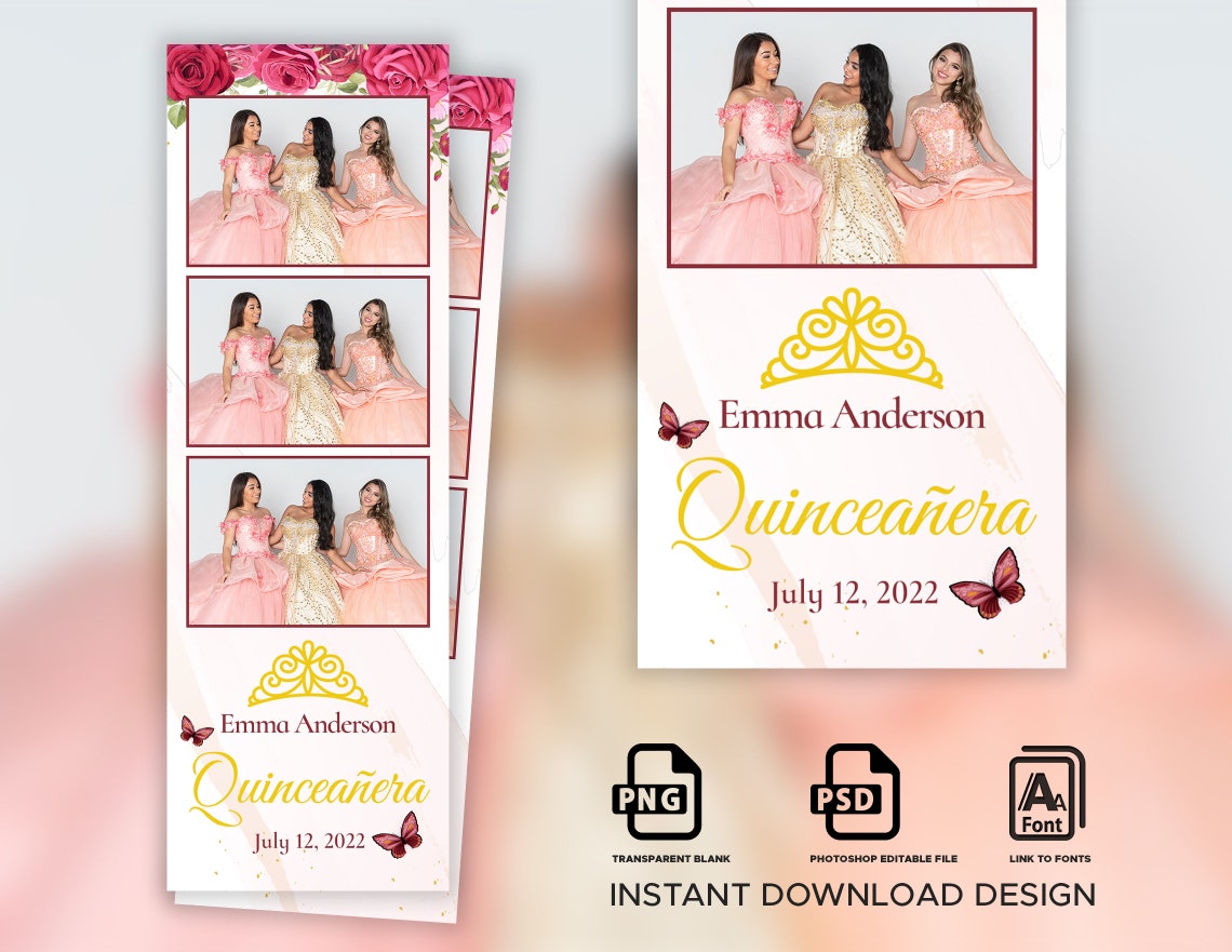 Photo Booth Template Quinceanera Quinceanera Photo Booth Etsy