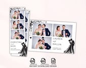 Wedding Photo booth Template, Romantic Wedding Photo Booth Template, Photobooth Templates, Wedding Couple, 4x6, 2x6