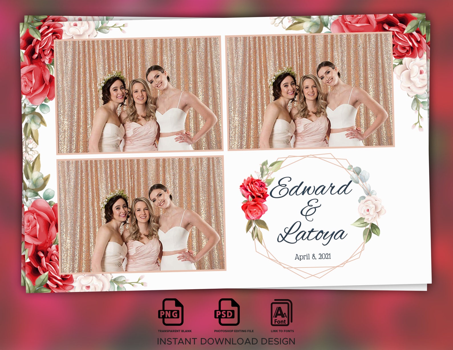 Wedding Photo booth Template Elegant Photo Booth Template | Etsy