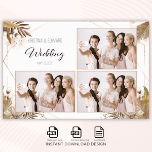 Wedding Photobooth Template, Boho Photobooth Template, 4x6 Wedding Photo booth Template, Boho Style, Boho wedding, Photobooth template