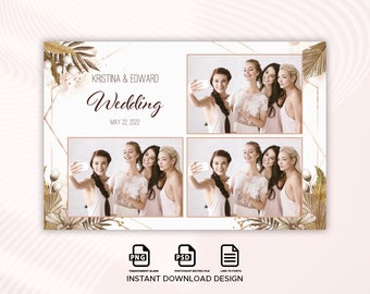 Wedding Photobooth Template, Boho Photobooth Template, 4x6 Wedding Photo booth Template, Boho Style, Boho wedding, Photobooth template