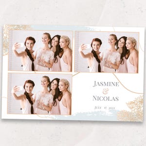 Photobooth Template | Elegant Minimalist Wedding Photo Booth Template | 4x6 Minimalist Wedding Overlay | PNG, PSD Instant Download