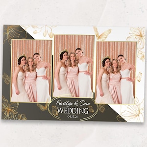 Elegant Wedding Photo Booth Template | Butterfly & Modern Chic | Photobooth Overlay | PNG, PSD Instant Download