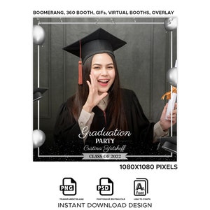 Graduation 360 booth overlay, Class Of 360 Booth Template, 360 Booth, Photobooth template, Boomerang Overlay, 360 Overlay