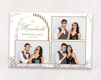 Modelo para Cabine de Fotos de Casamento | Sobreposição para Cabine de Fotos 4x6 | Modelo para Cabine de Fotos | PNG, PSD Download Instantâneo