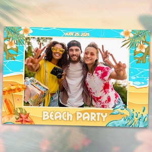 Photobooth Template, Strandparty, Sommerfest, Photobooth Template, Meer Strand Thema, 4x6, Overlays, Tropisch