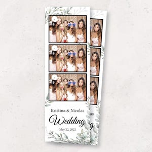 Modèle Photobooth | Modèle de photomaton de mariage | Superposition pour photomaton 2 x 6 bandes | Mariage verdure | Classique et moderne