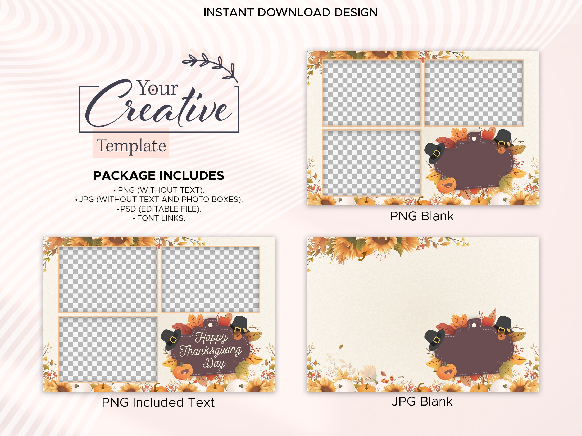 Thanksgiving Photo Booth Template, Fall Photo Booth Template, Fall ...