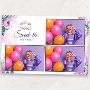 Plantilla para fotomatón de quinceañera, plantilla para fotomatón de quinceañera, plantilla para fotomatón de 4 x 6, plantilla para fotomatón, cumpleaños, fotomatón