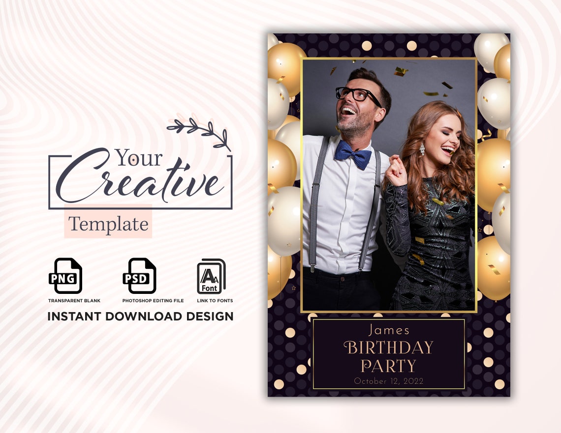 Photo Booth Template Birthday Photo Booth Template Party Etsy Photo Booth Template Birthday Photo Booth Template Party Etsy