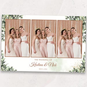 Modèle de photomaton de mariage | Modèle de photomaton de mariage élégant et verdoyant | Superposition florale aquarelle de photomaton | 4x6 | Douche nuptiale