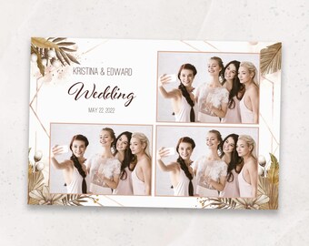 Wedding Photobooth Template | Boho Rustic Wedding Photo Booth Template | 4x6 | Photobooth Overlay | PNG, PSD Instant Download